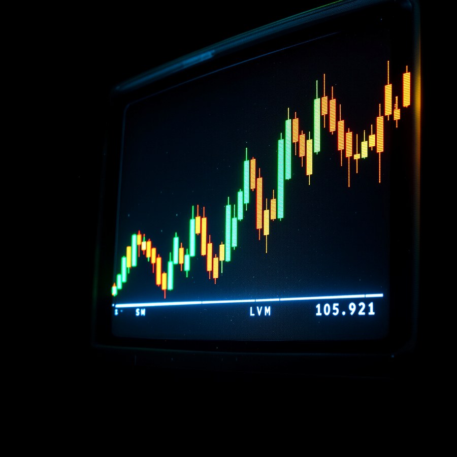Green candlestick chart